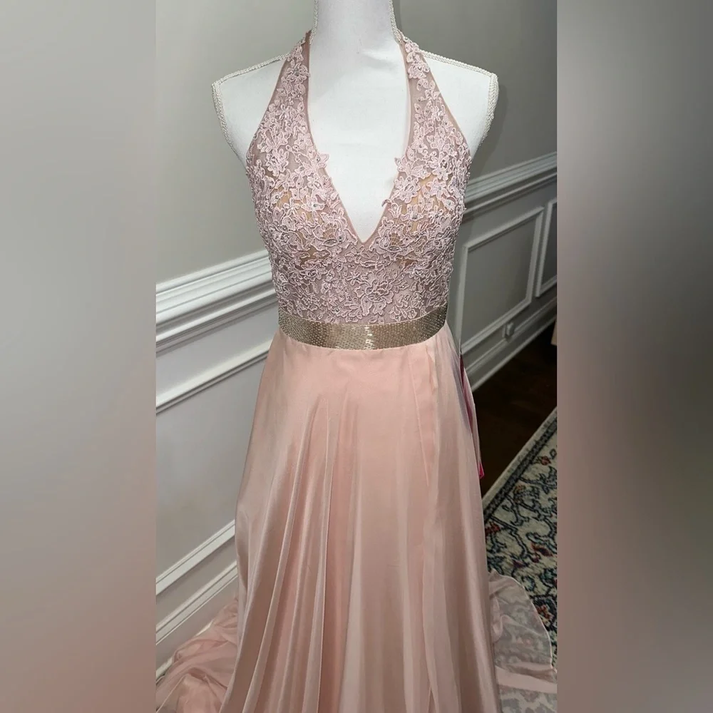 NWT MORI LEE PAPARAZZI 97018 EVENING DRESS IN BLUSH SZ 9/10 - Picture 5 of 10